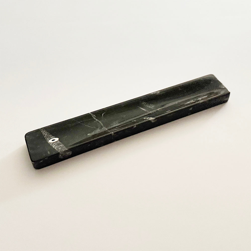 Incense Holder, Fossil Black Marble