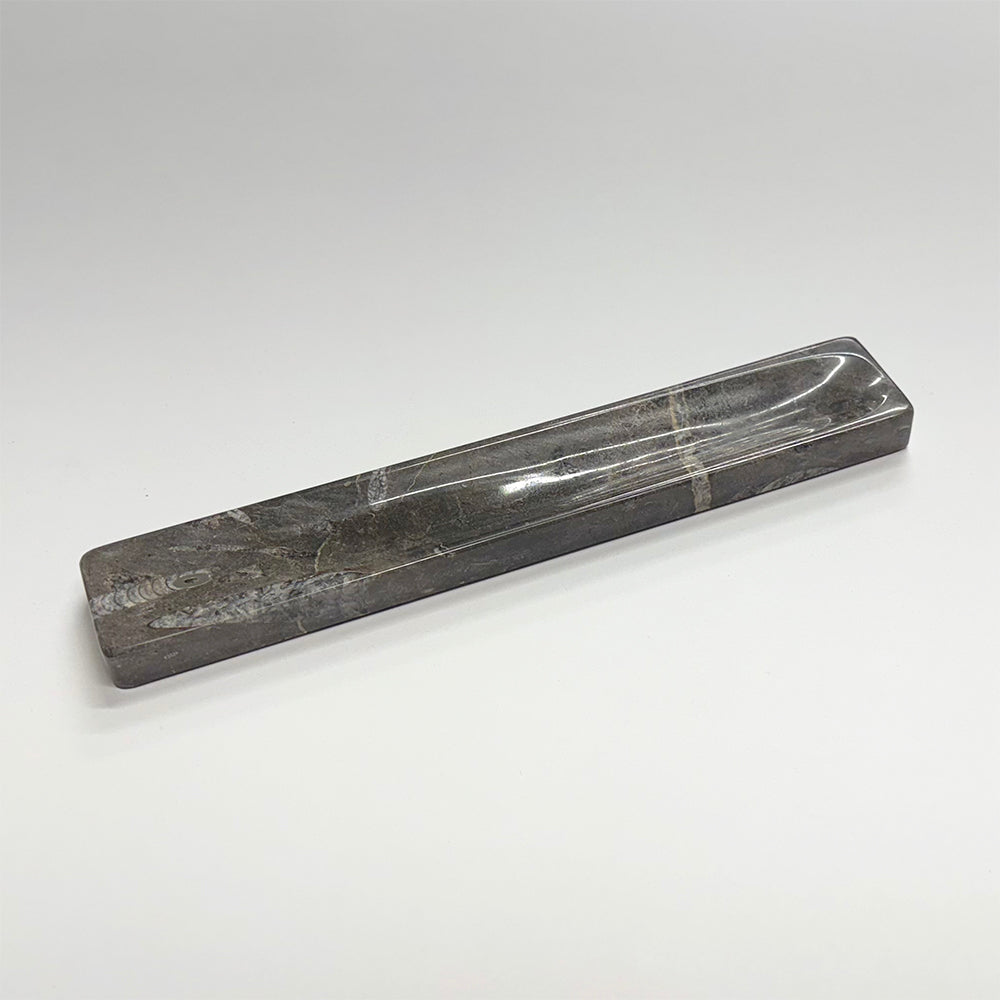 Incense Holder, Fossil Black Marble Light