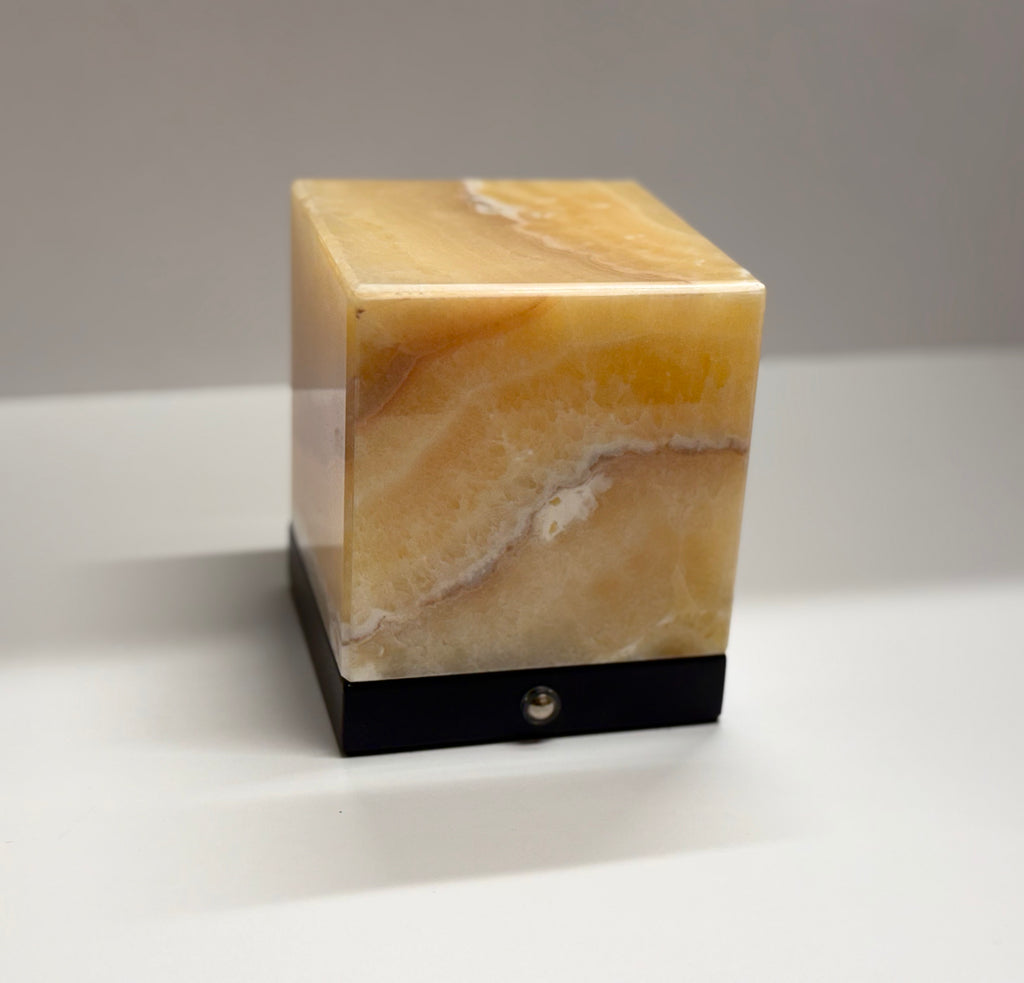 Luminous Stone Lamp, Onice Orange Onyx